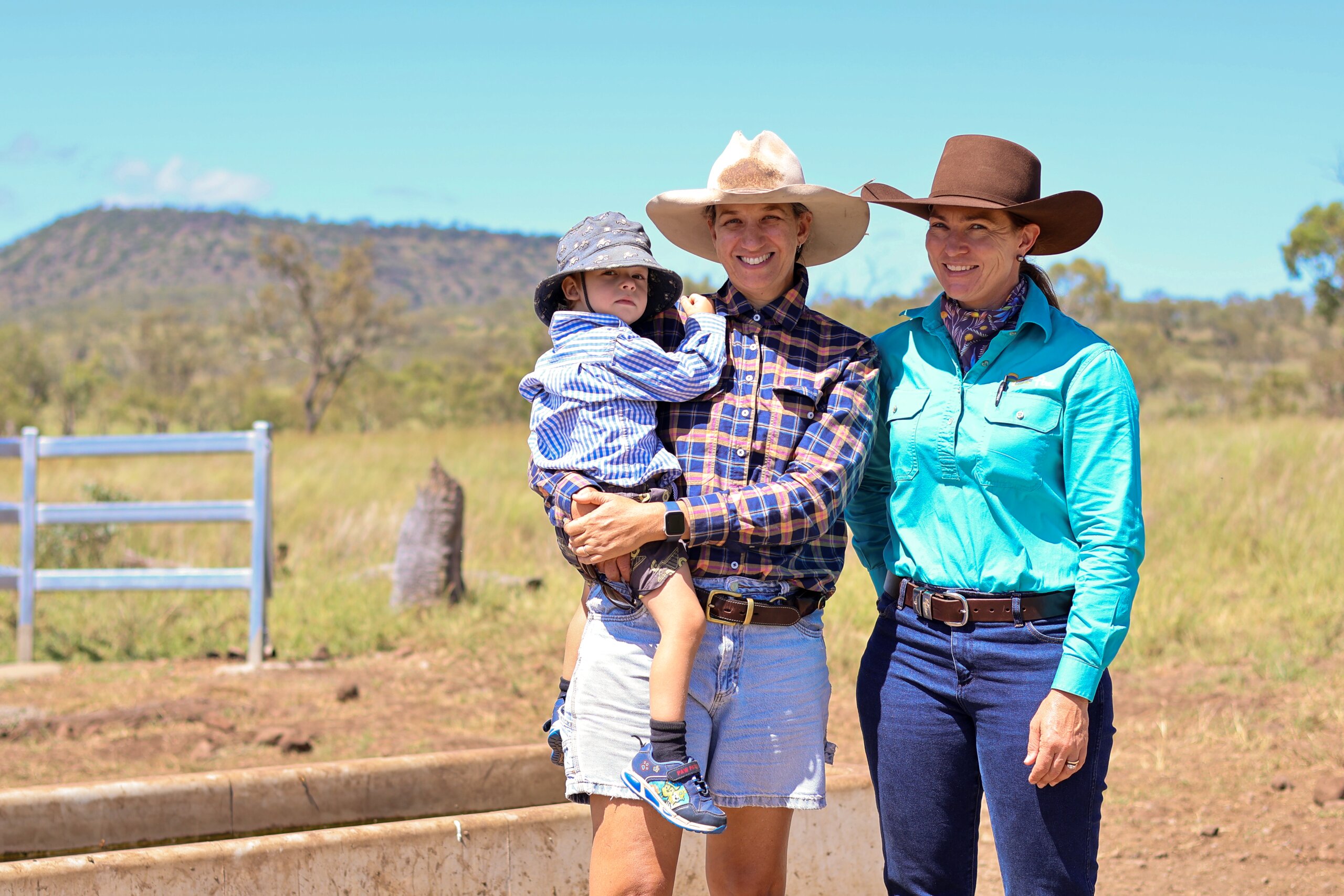 Nash and Byrony Tramacchi, with FBA Land Management Officer Sheree Johnston at The Pocket
