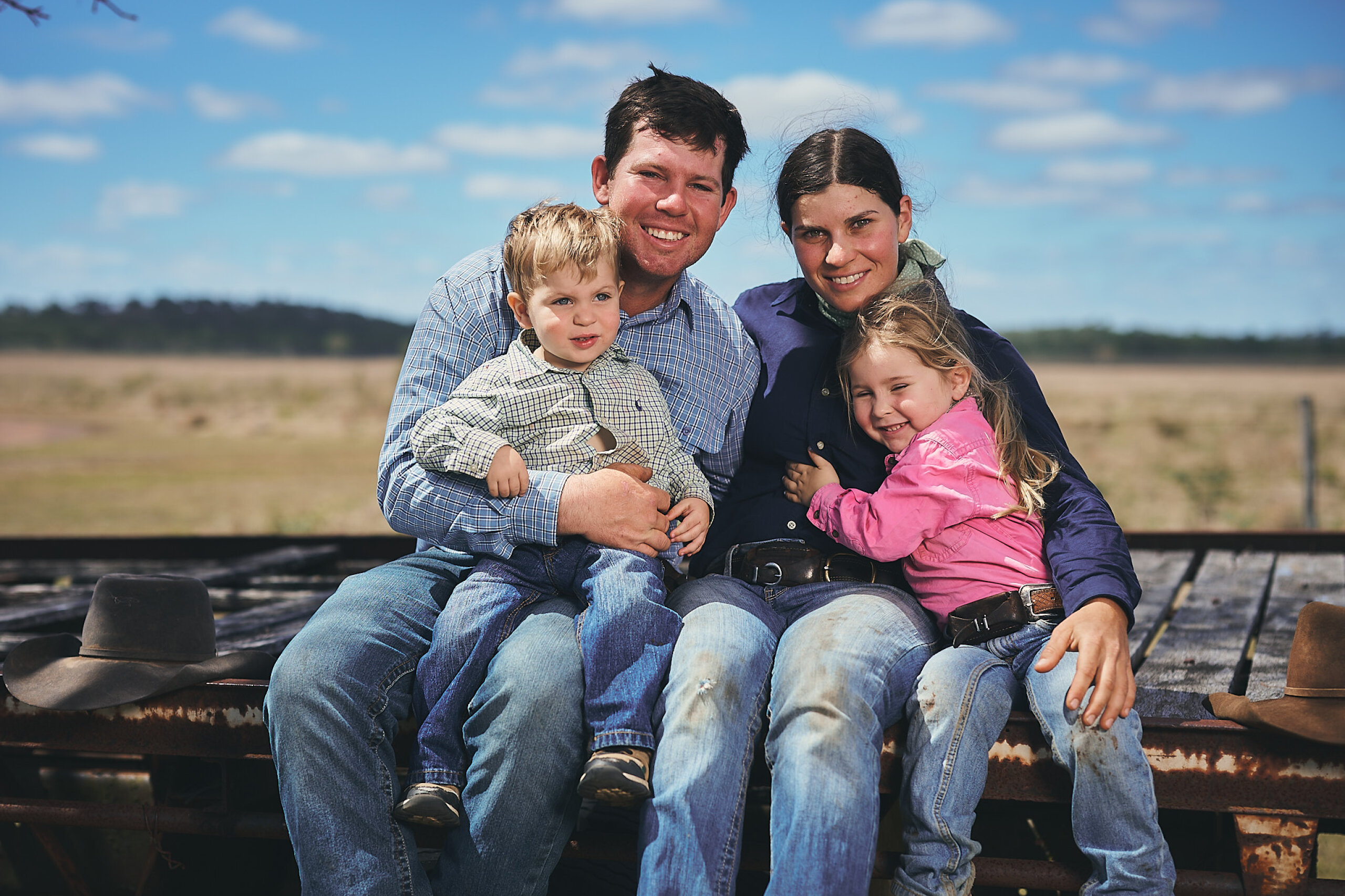 The Hatfield Family on their property Montrose